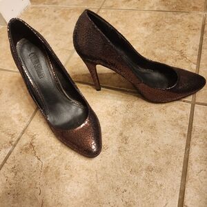 Colin Stuart cracked bronze pump